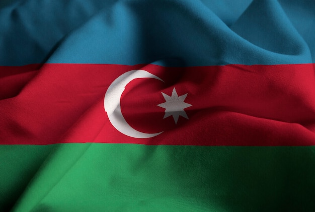 Premium Photo | Closeup of ruffled azerbaijan flag, azerbaijan flag ...