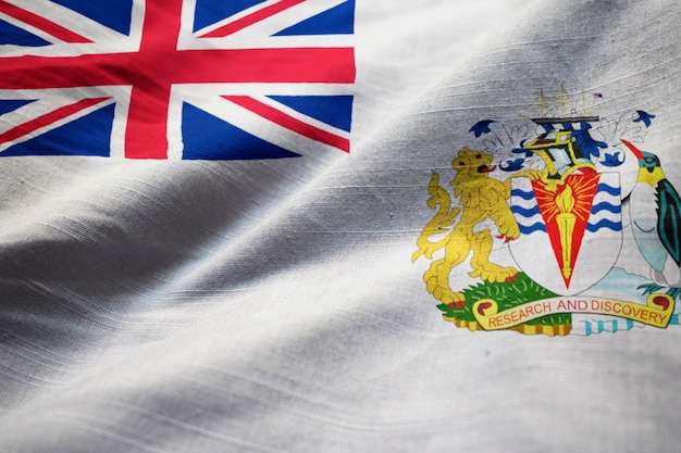 Premium Photo | Closeup of ruffled british antarctic territory flag