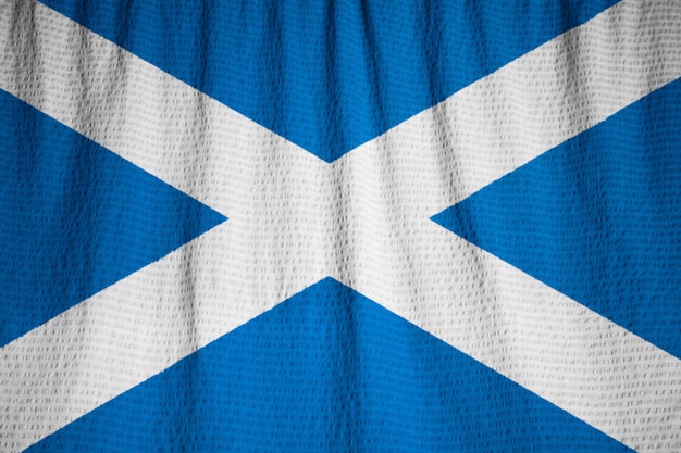 Premium Photo | Closeup of ruffled scotland flag, scotland flag blowing ...