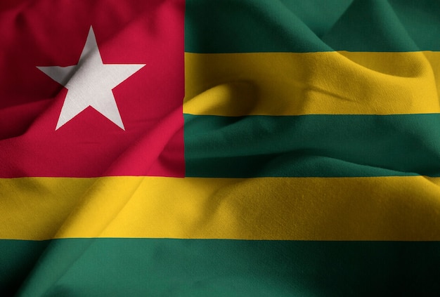 Premium Photo | Closeup of ruffled togo flag, togo flag blowing in wind