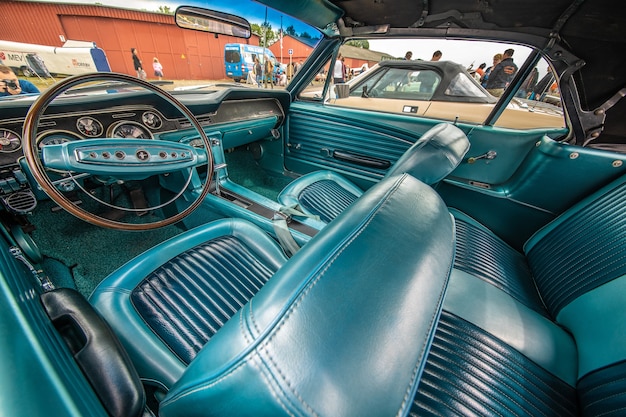 Free Photo | Closeup shot of the blue interior of a car during daytime