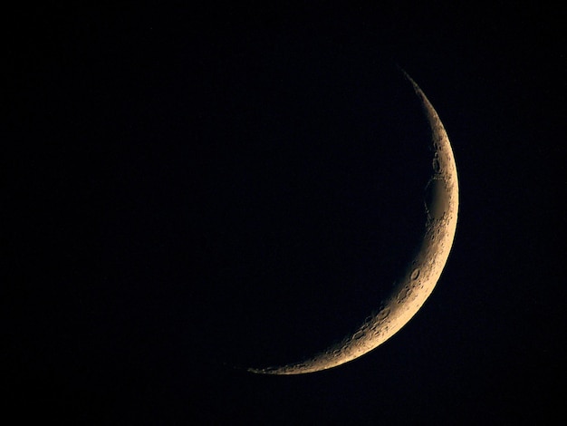 Closeup shot of the crescent moon Free Photo