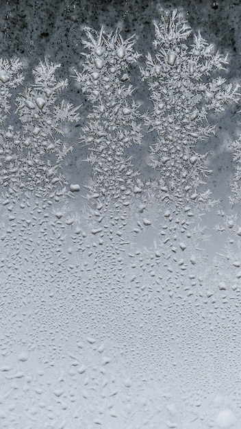 ガラスの美しい霜雪のテクスチャのクローズアップショット 無料の写真