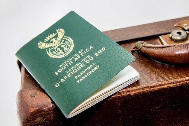 Free Photo Closeup Shot Of A South African Passport On A Brown Baggage 5869