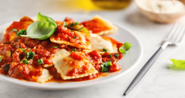 Premium Photo | Closeup of tasty italian ravioli