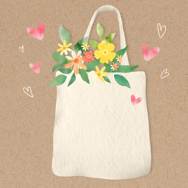 Free Photo | Cloth bag with flowers design element