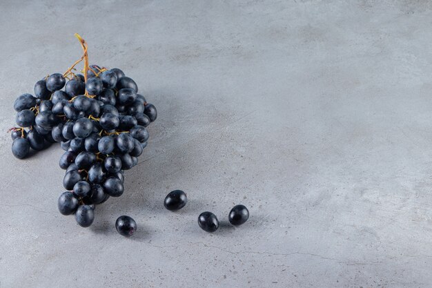 Premium Photo | Cluster of fresh black grapes placed on stone background.