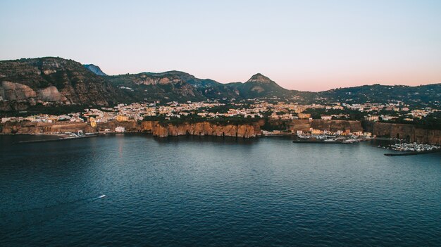 The coastline of italy is from the air Premium Photo