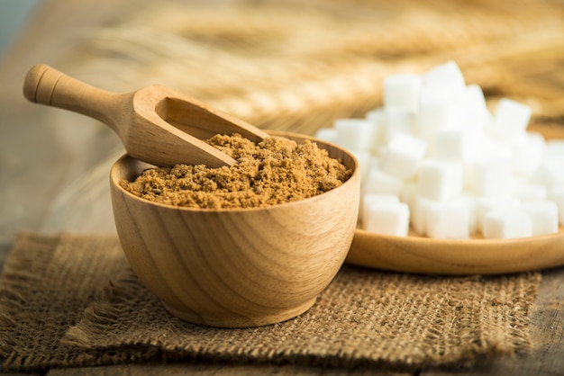 Premium Photo | Coconut palm sugar against an out of focus