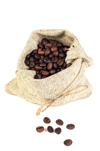 Coffee beans in bag | Premium Photo
