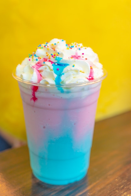 Premium Photo | Cold lollipop milkshake drink