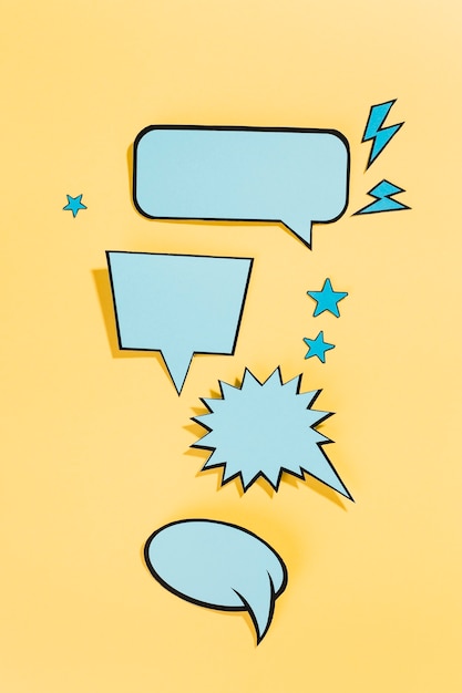 Free Photo | Collection of trendy blue speech bubbles