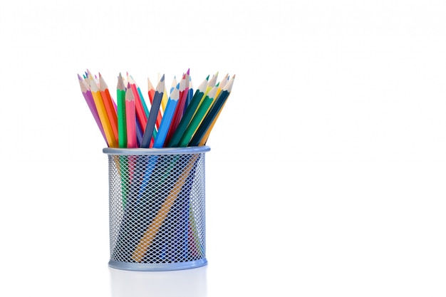 Premium Photo | Color pencils in a jar