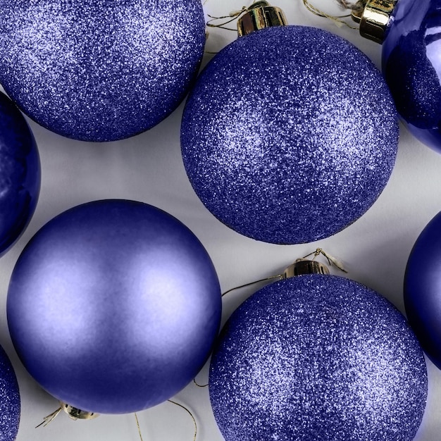 Christmas 2022 Fasion Colors Premium Photo | Color Of The Year 2022 Very Peri. Trendy Background Of  Christmas Shiny Balls. Fashion Purple Shade. Copy Space, Square