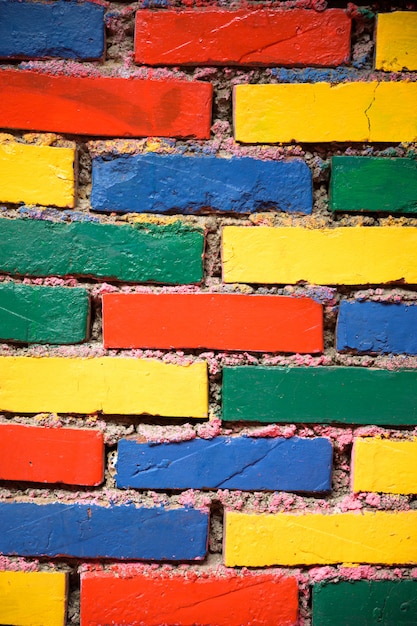 Premium Photo | Colorful Brick Wall, Abstract Texture Background Wall