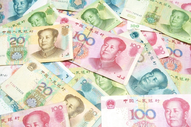 Premium Photo | Colorful china money bills