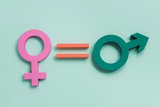 Colorful gender symbols for equal rights Free Photo