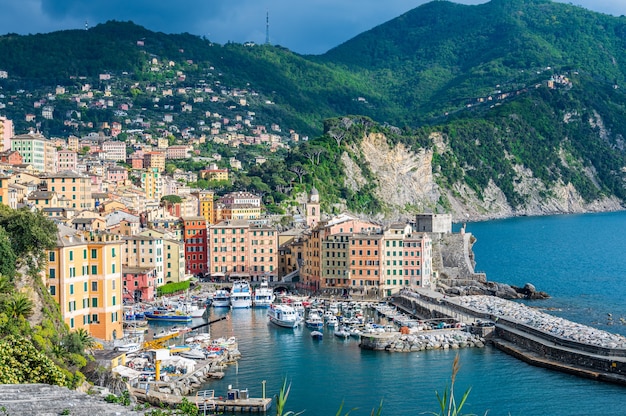 Premium Photo | The colorful houses of the marine village of camogli on ...