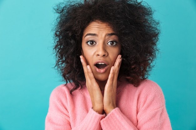 Premium Photo | Colorful image closeup of surprised woman grabbing face ...