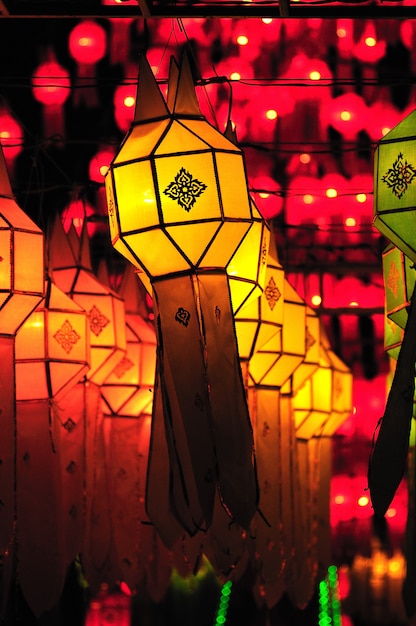 Premium Photo | Colorful lantern festival or yee peng festival