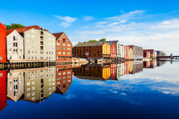 Premium Photo | Colorful old houses at the nidelva river embankment in ...