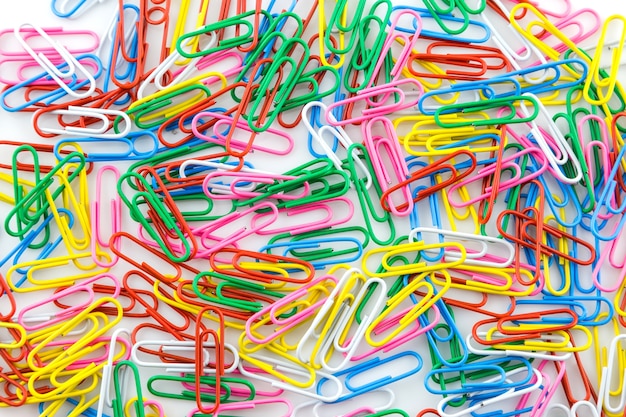 Premium Photo | Colorful paperclips isolated on white background