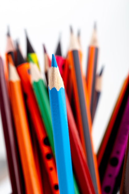 Free Photo | Colorful pencils graphite and for writing and drawing on white