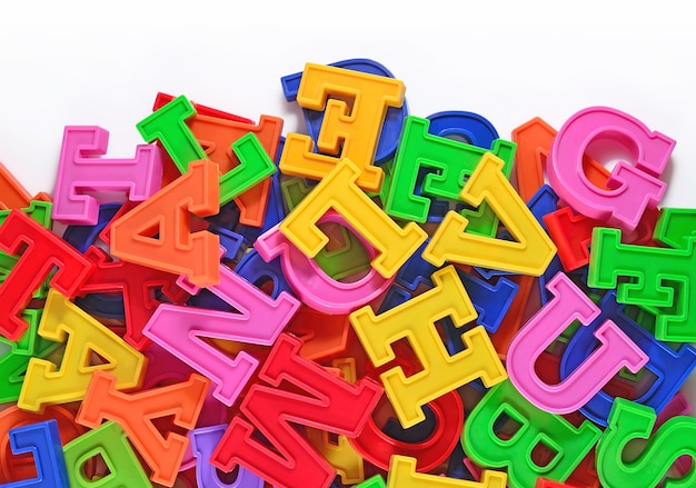 Premium Photo | Colorful plastic alphabet letters on a white background