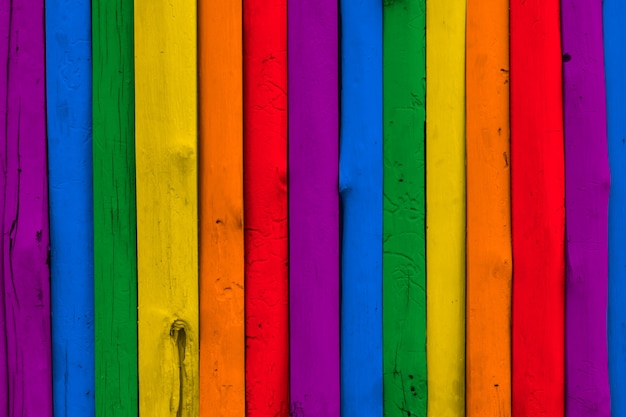 Premium Photo | Colorful rainbow lgbt wood background