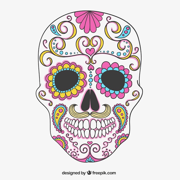 Colorful sugar skull Vector | Free Download