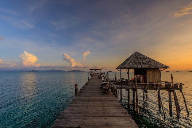 Premium Photo | Colorful sunset on the bridge of dream at koh mak ...