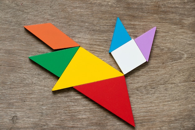 Colorful tangram puzzle Premium Photo