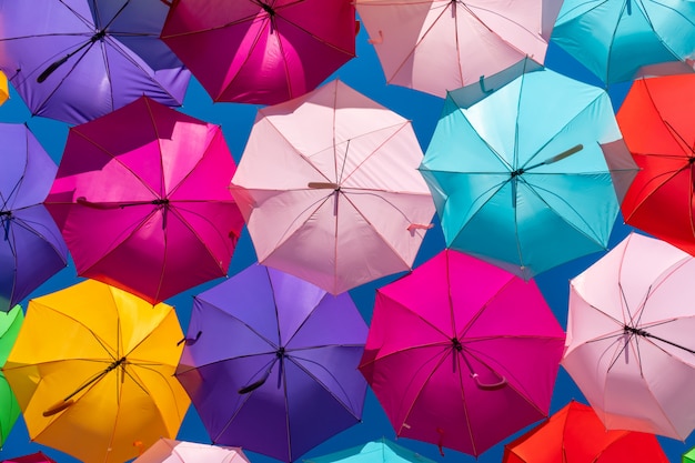 Premium Photo Colorful Umbrellas Background