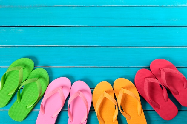coloured flip flops