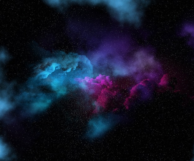 星と星雲のカラフルな夜空 無料の写真