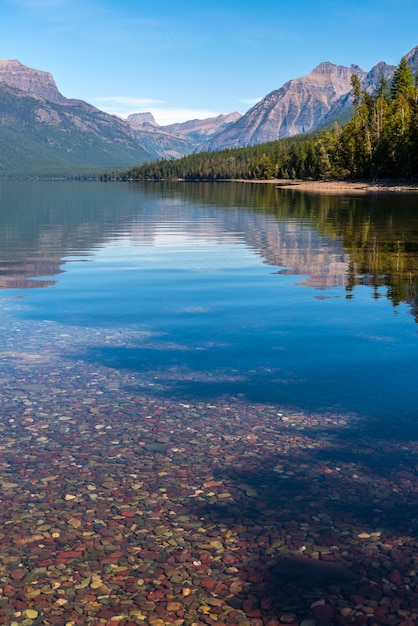 Premium Photo | Colourful stones in lake mcdonald near apgar in montana