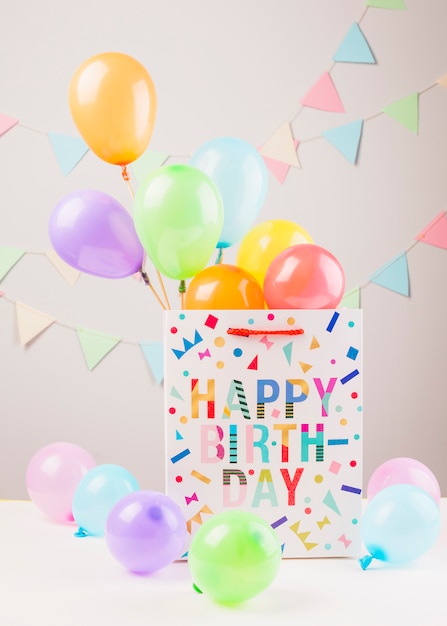 Free Photo | Composition of birthday elements