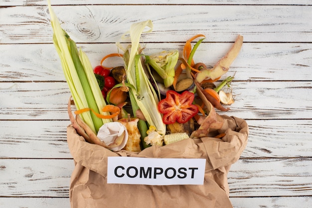 Premium Photo | Composition of compost made of rotten food