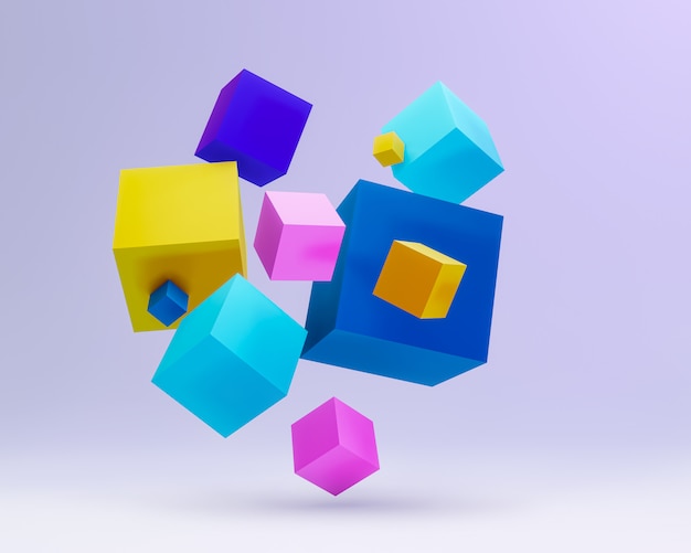 Premium Photo | Composition with 3d cube