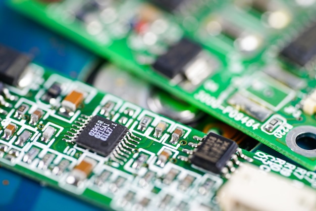 Computer circuit cpu main board electronics device Premium Photo