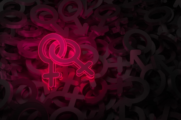 Concept art on the theme of same-sex love Premium Photo