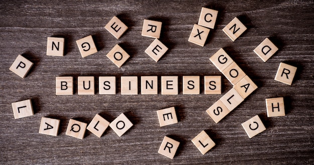 Premium Photo | Concept presented by crossword with words business