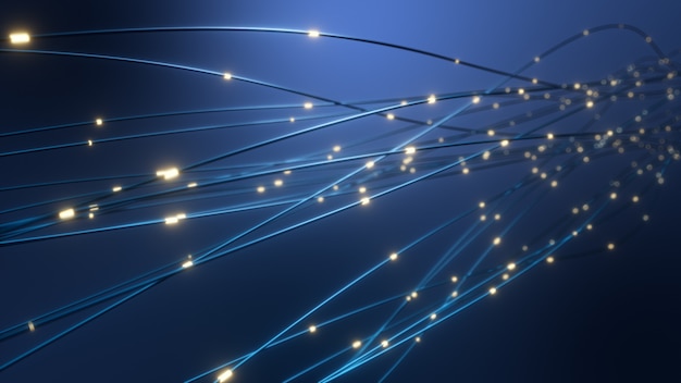 Premium Photo | The Concept Of Signal Transmission Over An Optical Fiber