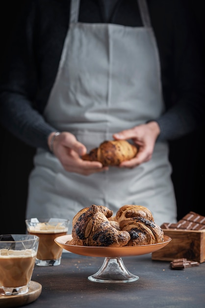 Concept of a traditional italian breakfast | Premium Photo