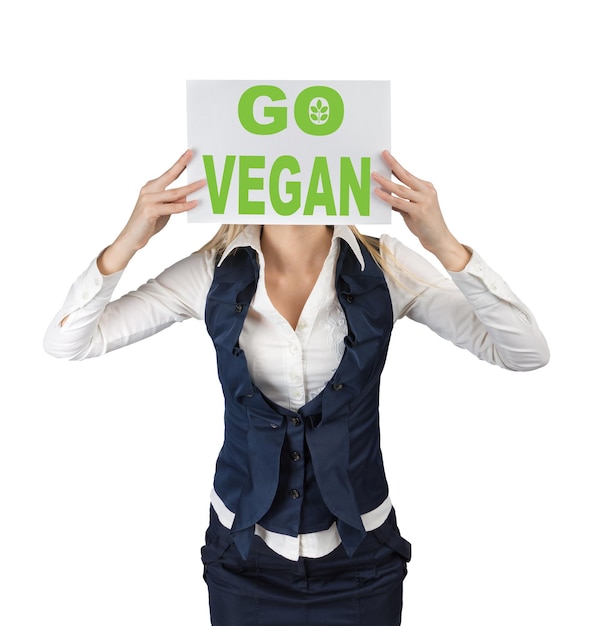 Premium Photo Concept Of Vegetarianism Woman Agitates For Vegetarianism