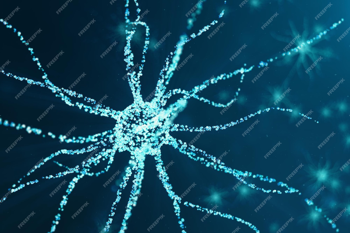 Premium Photo | Conceptual illustration of neuron cells with glowing ...