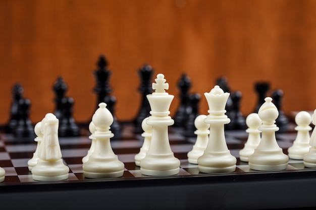 Free Photo | Conceptual of strategy and chess. with chess figures side