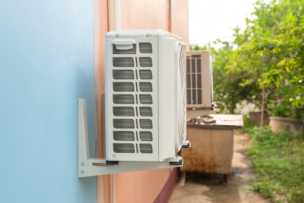 Premium Photo | Condensing unit of air conditioning systems. condensing ...