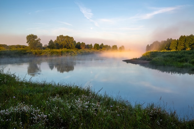 Premium Photo | Confluence of the nioman and zakhodniaja biarezina ...