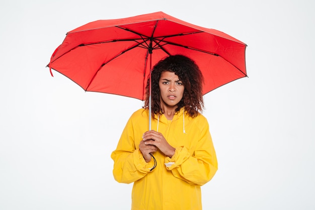 woman in raincoat